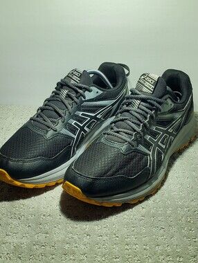 Asics Trail Scout 2 Running Shoes Mens Size 11.5 EU46 Black Gray Hiking 1011B181